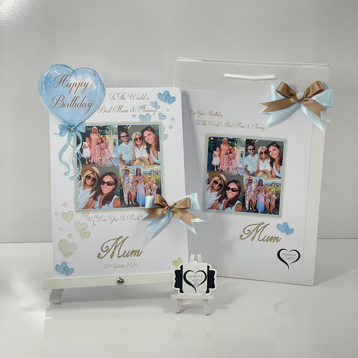 Personalised handmade greetings card. Photo card. mother's day cards.