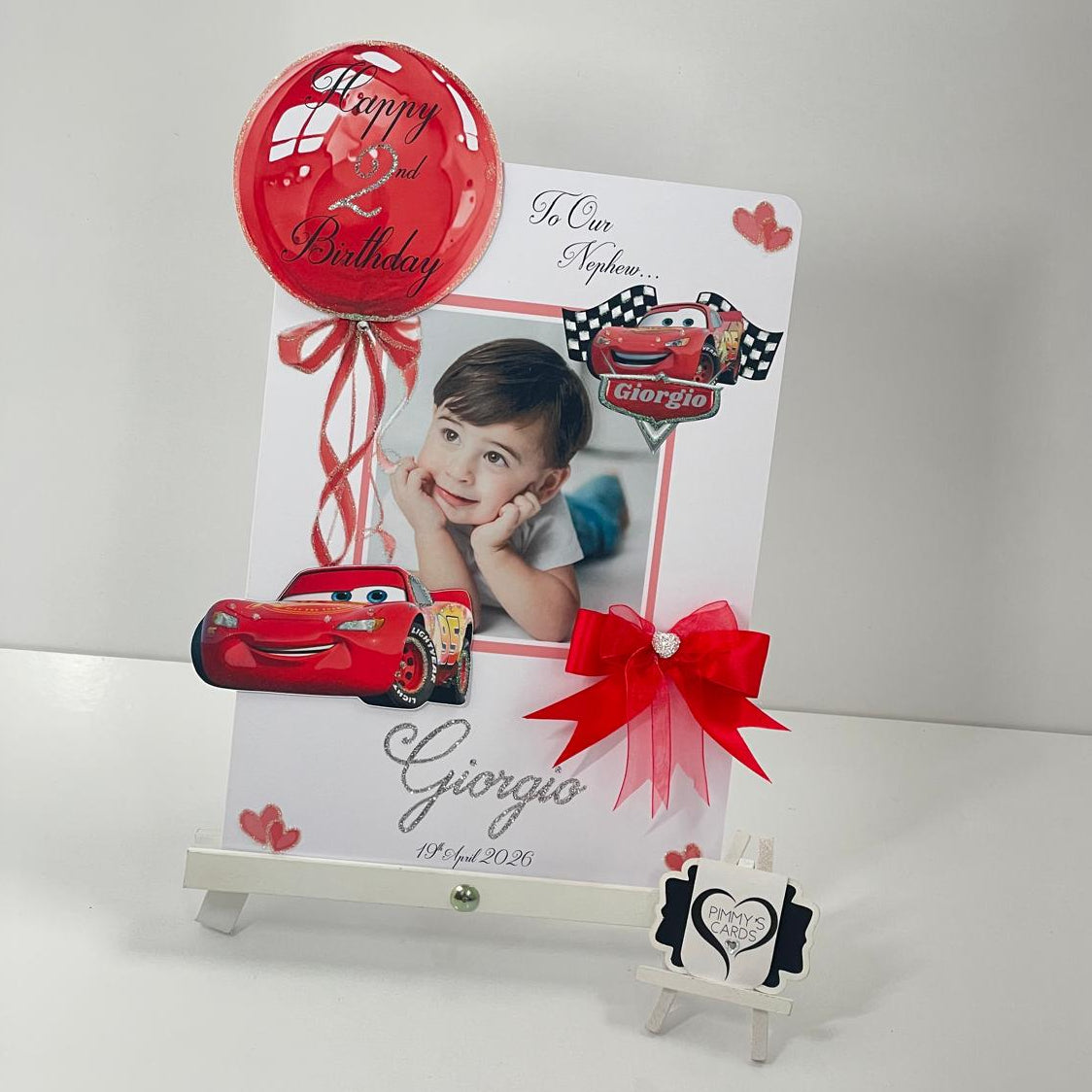 Lightning McQueen Cars Theme Photo 3D Pop Out Card