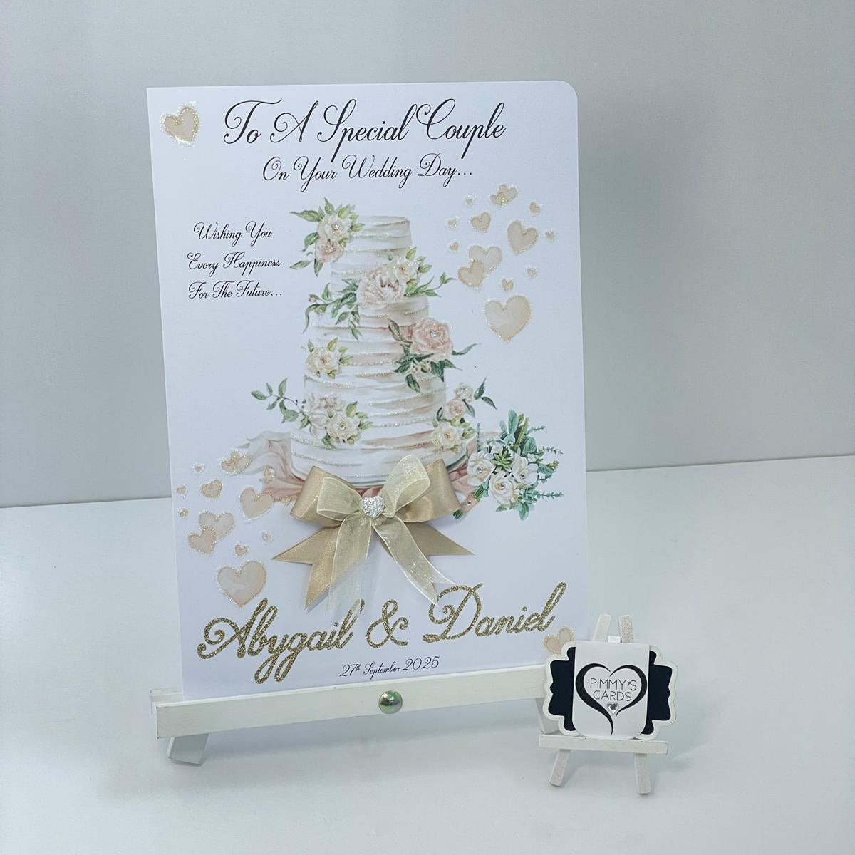Wedding Cake With Bridal Bouquet