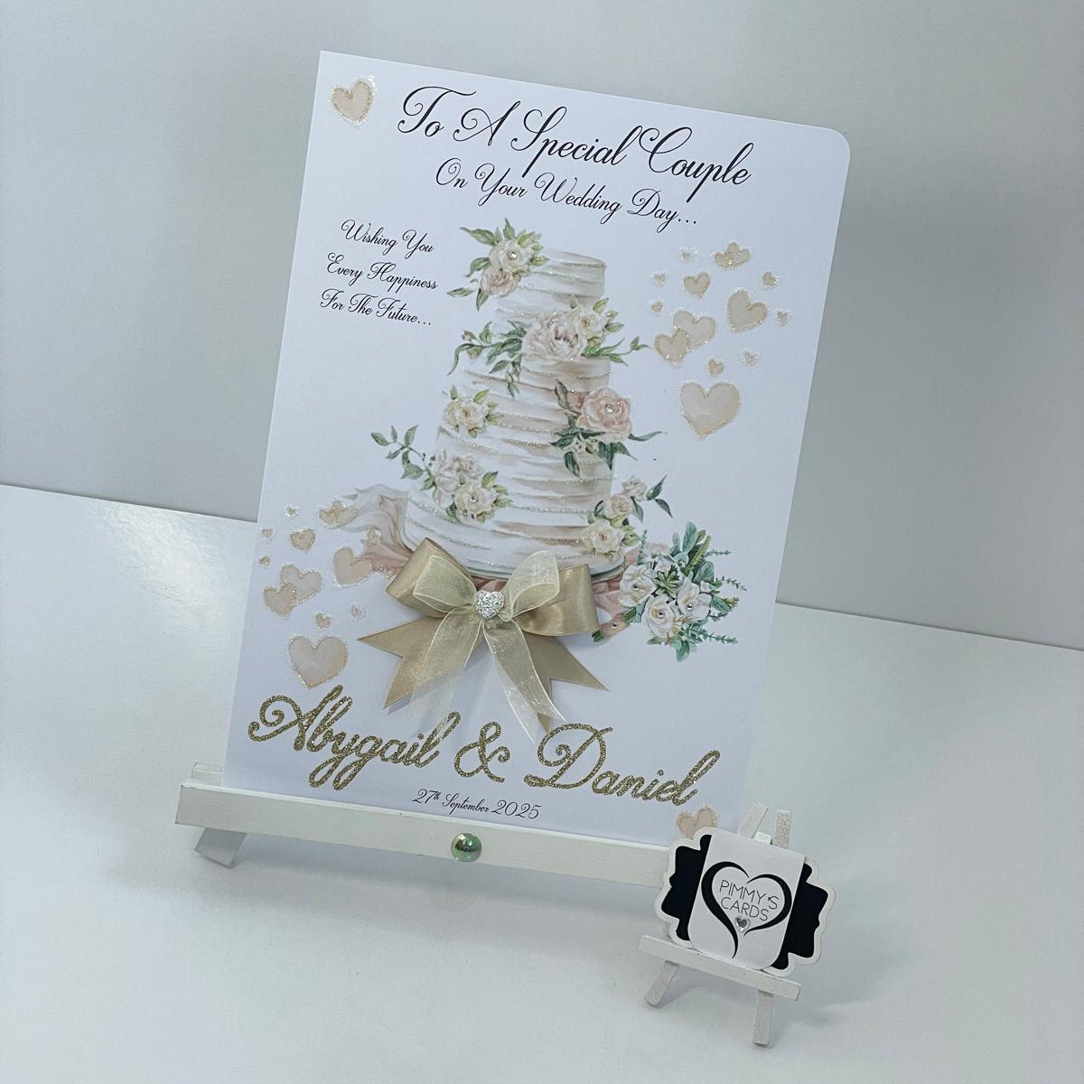 Wedding Cake With Bridal Bouquet