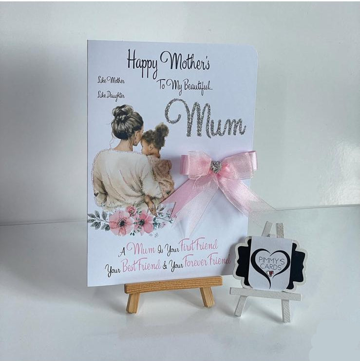Mum Holding Her Little Girl With Flowers