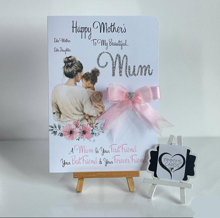 Mum Holding Her Little Girl With Flowers