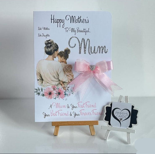Mum Holding Her Little Girl With Flowers