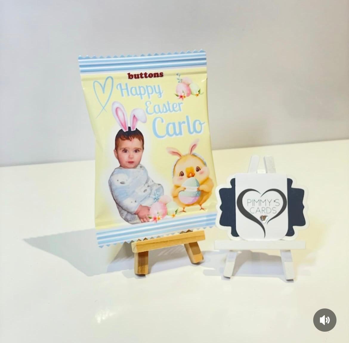 Personalised Photo Easter Bunny Chocolate Button Packets
