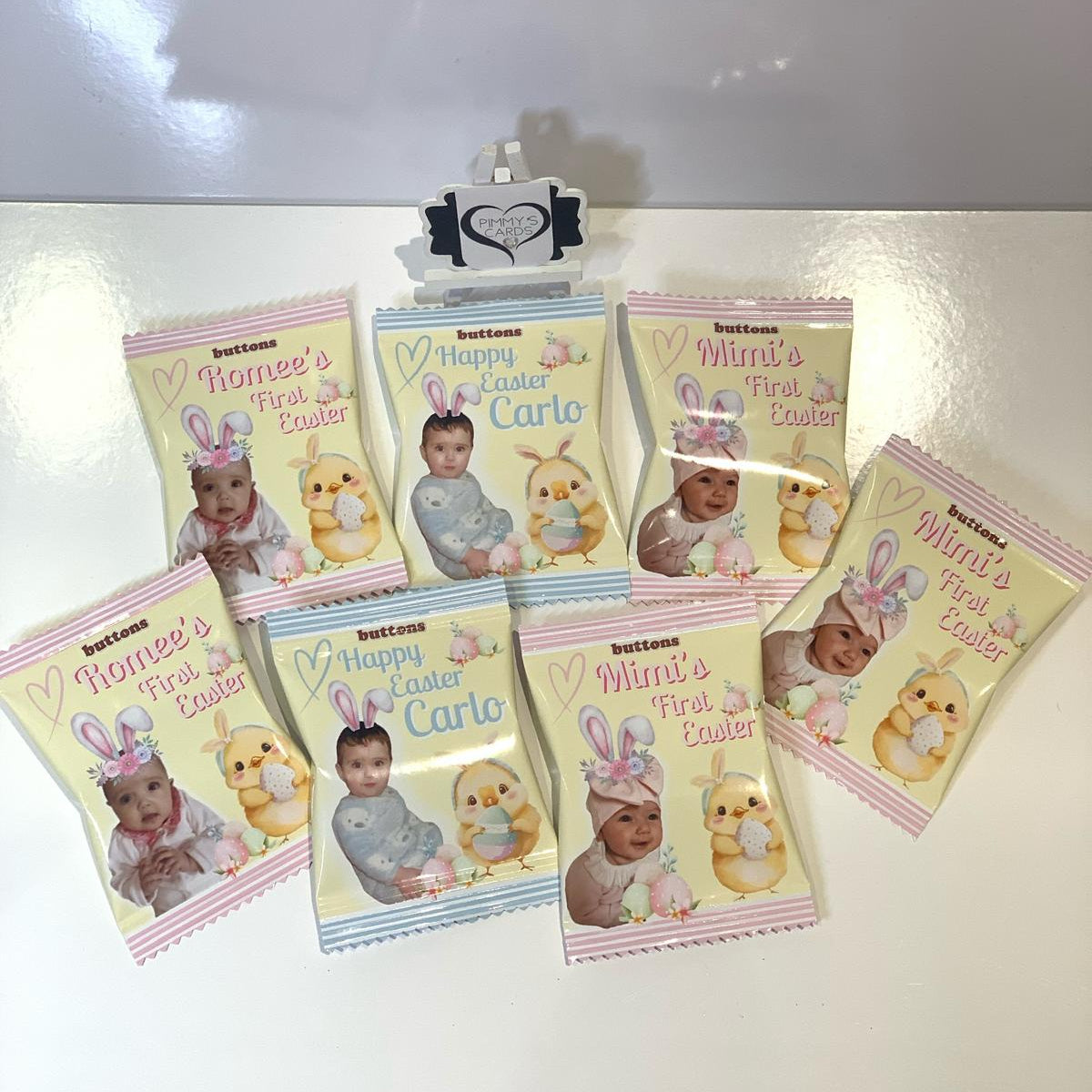 Personalised Photo Easter Bunny Chocolate Button Packets