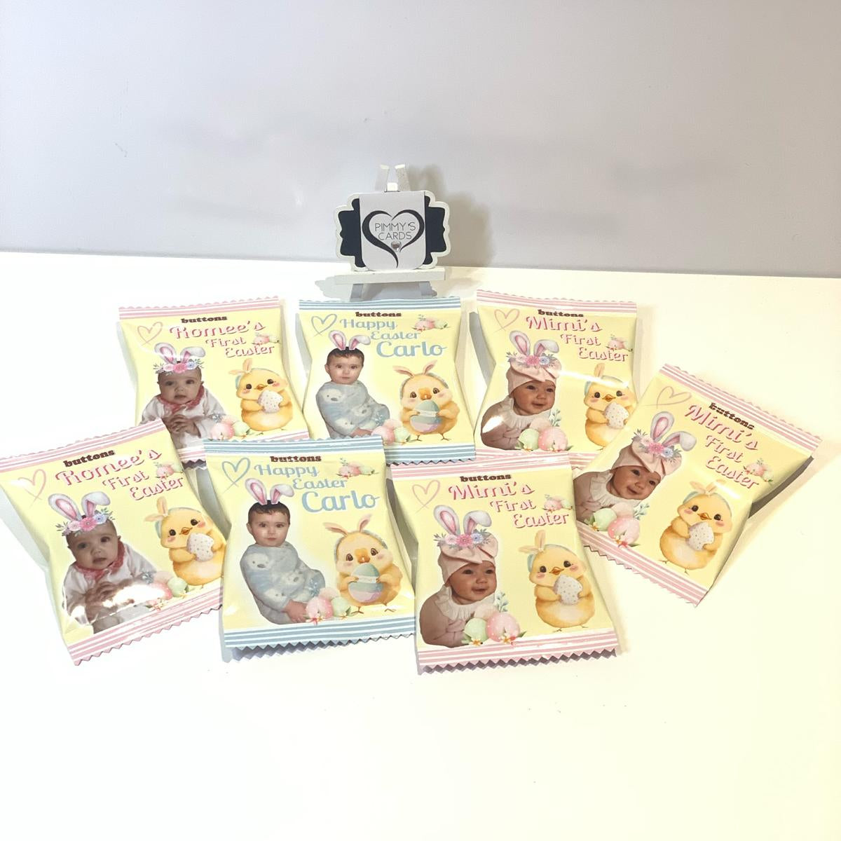 Personalised Photo Easter Bunny Chocolate Button Packets