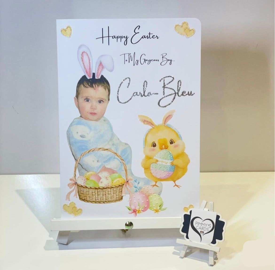 Boy Easter Bunny Ears Photo Card
