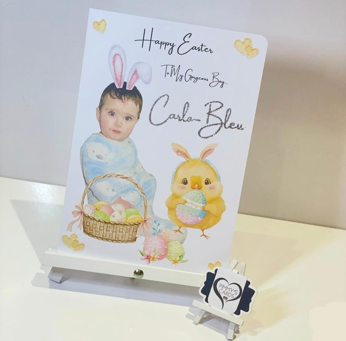 Boy Easter Bunny Ears Photo Card